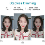 10.2 Led Ring Light with Tripod & Dual Phone Brackets - Usb Dimmable Dual Colour Temperature Selfie Remote - Black - Extra Image