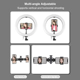 10.2 Led Ring Light with Tripod & Dual Phone Brackets - Usb Dimmable Dual Colour Temperature Selfie Remote - Black - Extra Image