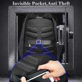 Large Capacity Waterproof Business Shoulder Bag With Usb Port - 37X21X47.5Cm In Black - Low Angle