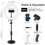7.9 Rgbw Led Ring Light with Dual Colour Temperature and Phone Clamp - Low Angle