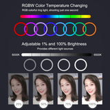 7.9 Rgbw Led Ring Light with Dual Colour Temperature and Phone Clamp