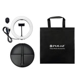 10.2 Dual-colour Led Ring Light with Usb Bluetooth Remote and Phone Holder - Black - Rear View