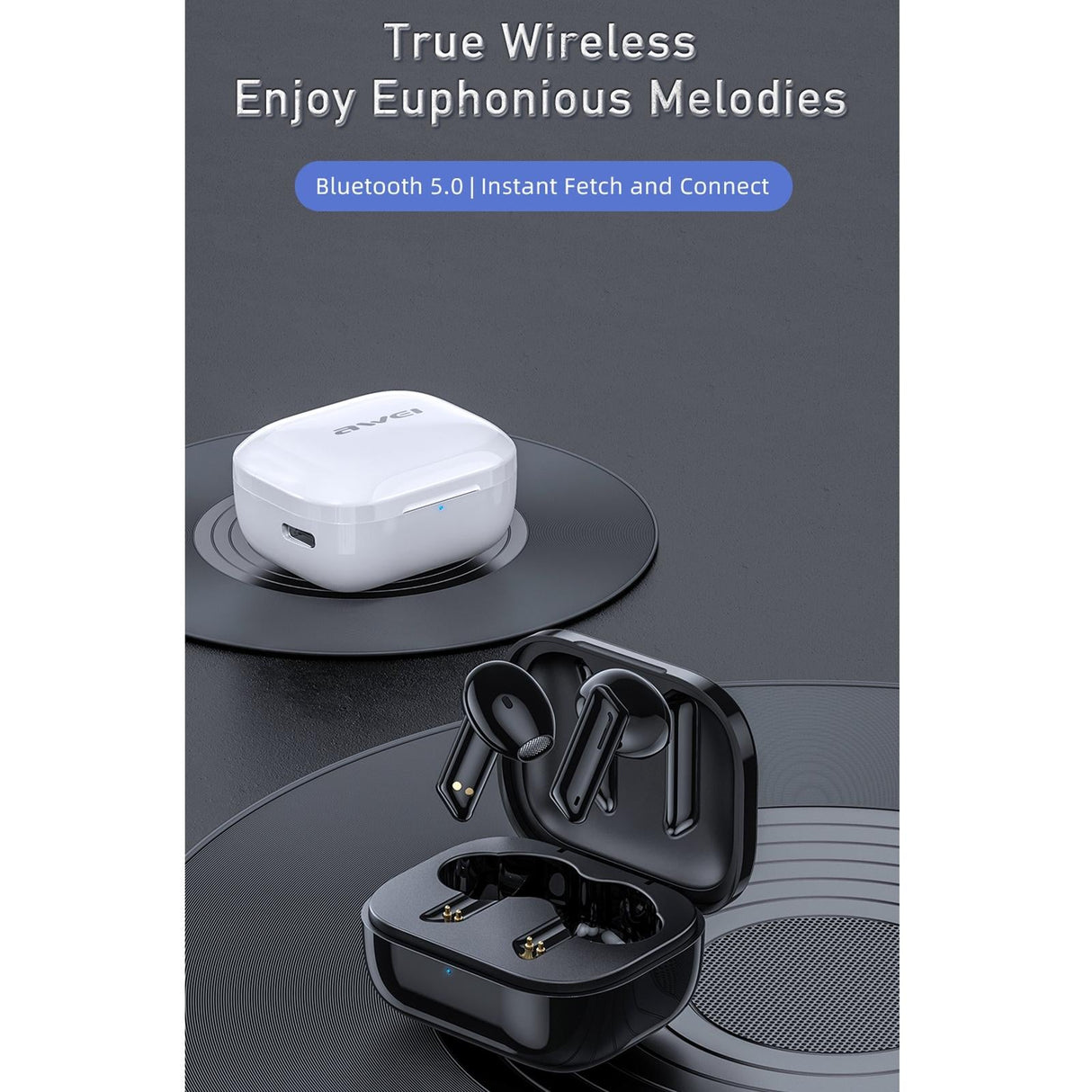 True Wireless Stereo Bluetooth 5.0 Earphones - T36 - Black