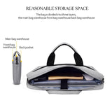 Expandable Laptop Bag - Waterproof Oxford Cloth Detachable Shoulder Strap - Black - Extra Image