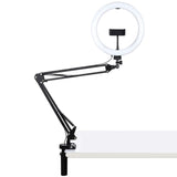 10.2 Ring Light with Usb 3 Modes Dual Colour Phone Clamp - Side View