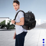 Large Capacity Multi-layer Laptop Backpack with Breathable Design - 15.6 Inch Black - 35x20x43cm - Low Angle
