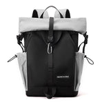 Large Capacity Contrast Backpack For Commuting - Gray