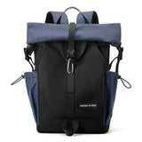 Large Capacity Contrast Backpack For Commuting - Gray - Front View