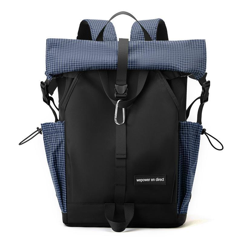 Large Capacity Contrast Backpack For Commuting - Gray