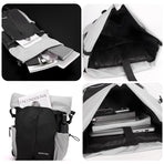Large Capacity Contrast Backpack For Commuting - Gray