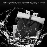 Large Capacity Contrast Backpack For Commuting - Gray - Low Angle