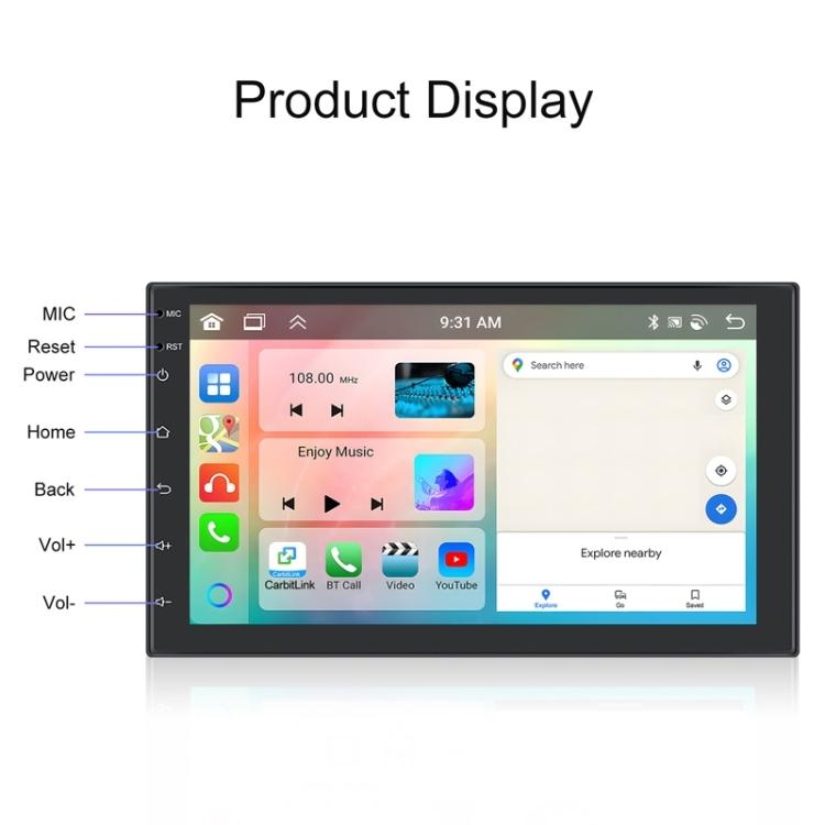 10.1 Inch Android 13.0 Carplay Navigation Monitor - Standard + Ahd Camera