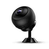 Small Wireless Security Camera With Night Vision - 1080P 5Ghz Remote - Matte Black - Front View