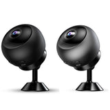 Small Wireless Security Camera With Night Vision - 1080P 5Ghz Remote - Matte Black - Side View