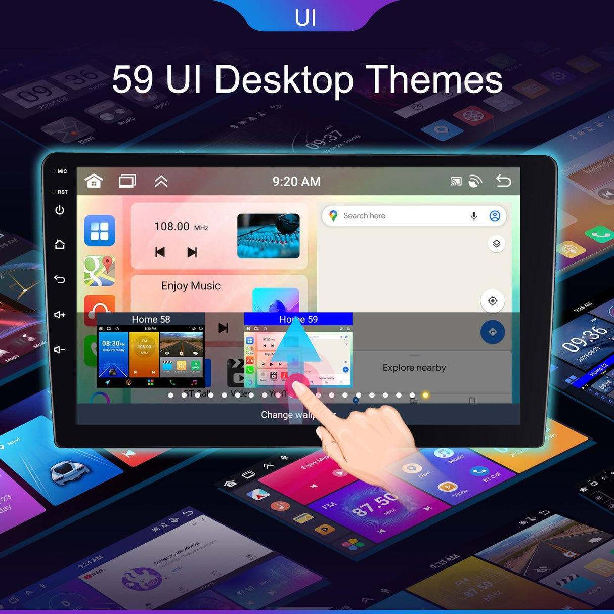 6 + 128G Android Car Bluetooth Player With Gps Navigation - Standard + Ahd Camera 7 Inch