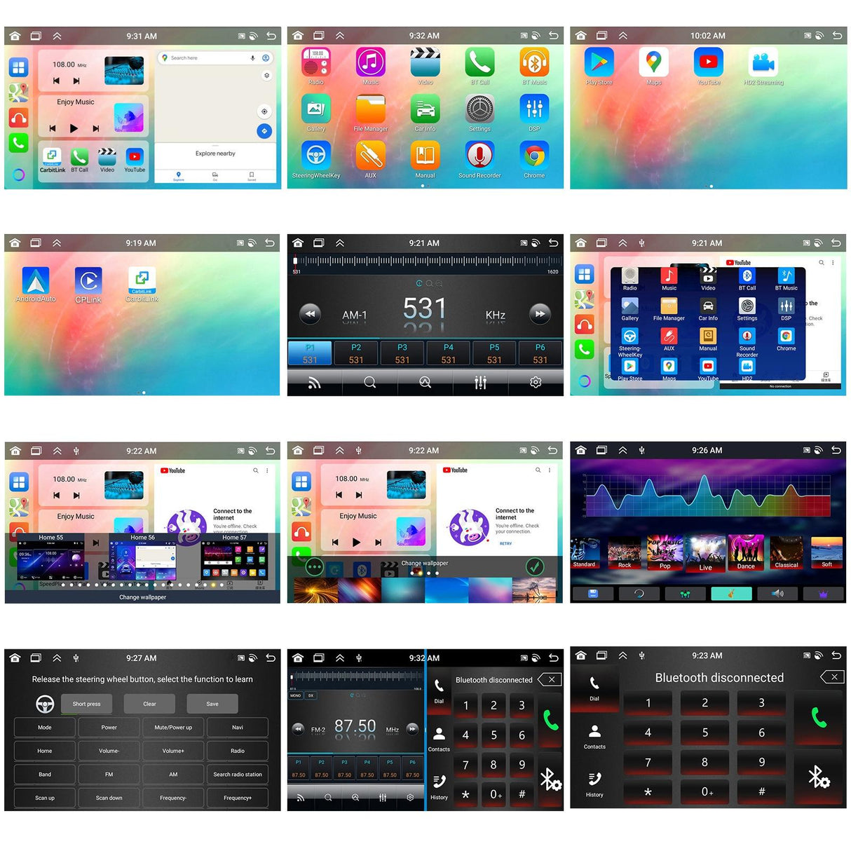 6 + 128G Android Car Bluetooth Player With Gps Navigation - Standard + Ahd Camera 7 Inch