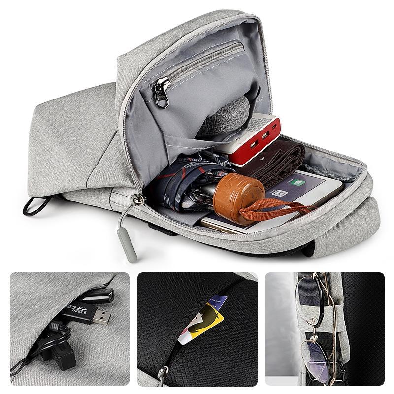 Adjustable Sports Chest Bag Lightweight & Versatile - Elegant Grey