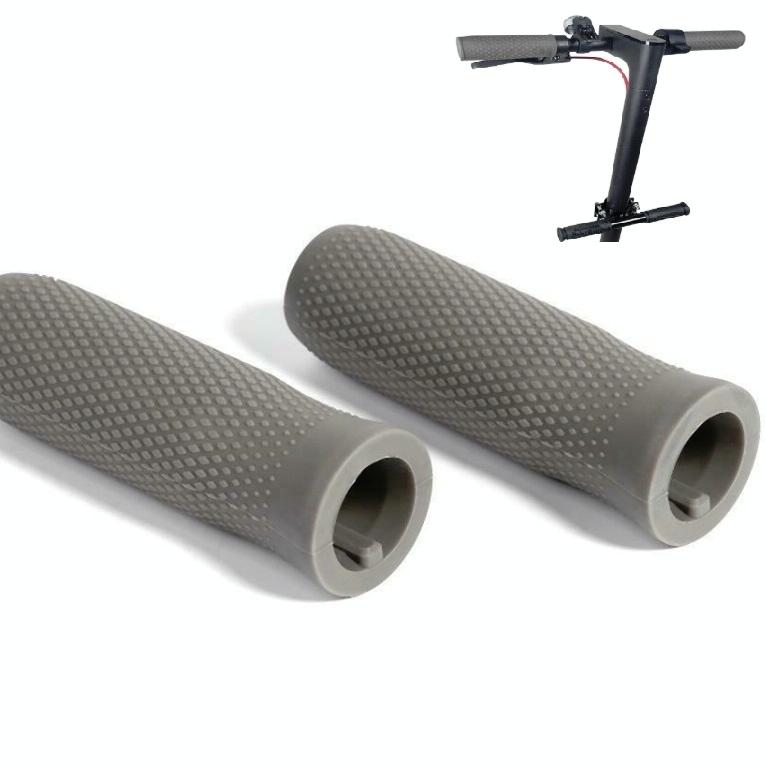 Non-slip Silicone Car Handles for Xiaomi Electric Scooter - Pair - Light Grey