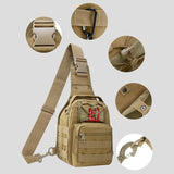 Waterproof Crossbody Chest Pack For Outdoor Sports Lightweight & Durable - Army Green - Rear View