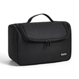 Portable Hair Dryer Storage Bag With Hook Large Capacity - Black - Front View