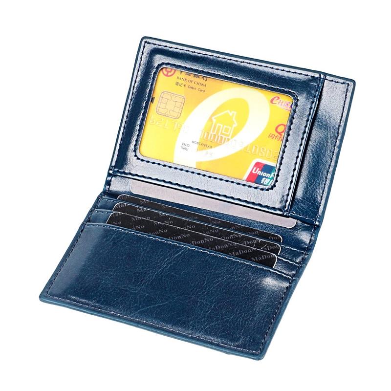 Ultra Thin Pu Leather Card Holder Mini - Blue