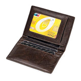 Ultra Thin Pu Leather Card Holder Mini - Blue - Front View