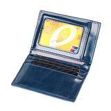 Ultra Thin Pu Leather Card Holder Mini - Blue - Close-Up Angle