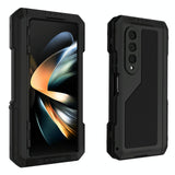 For Samsung Galaxy Z Fold4 5G Waterproof Metal Phone Case With Folding Holder - Red - Extra Image