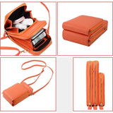 Women Pu Mobile Phone Shoulder Bag Large Capacity - Red Wine