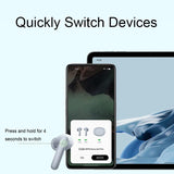 Wireless Active Noise-cancelling Earbuds for Music and Gaming - Grey - Rear View