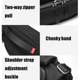 Waterproof Men Messenger Bag With Usb Charging Port Multifunctional Design - Black - Close-Up Angle
