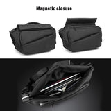 Waterproof Men Messenger Bag With Usb Charging Port Multifunctional Design - Black - Extra Image