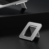Desktop Folding Notebook Stand with Invisible Height Increase and Storage - Silver - Front View