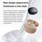 Wireless Noise-cancelling Earbuds with Charging Case - Black - Side View