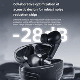 Wireless Noise-cancelling Earbuds with Charging Case - Black - Low Angle