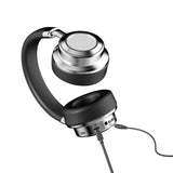 Retro Wireless Bluetooth Headset - Metal Head-mounted - Silver Black - Top-Down View