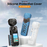 Silicone Shockproof Case and Lens Cover for Insta360 X4 by Sunnylife - Blue - Lens Cover
