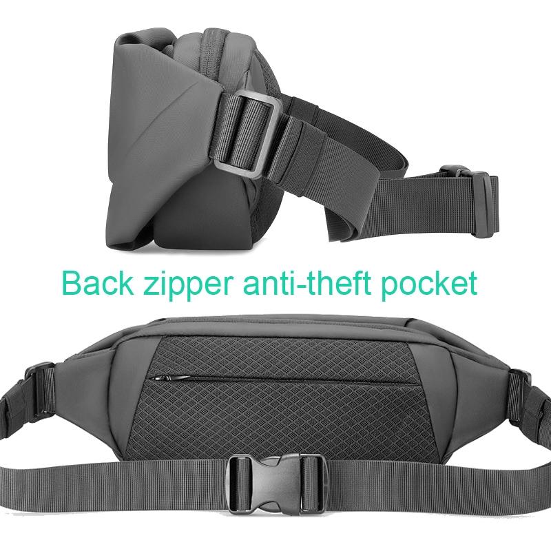 Men Casual Sports Chest Bag Lightweight Shoulder Bag - Elite Black 7786