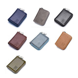 Men'S Leather Card Holder Casual Driver License Wallet - Yellow - Top-Down View