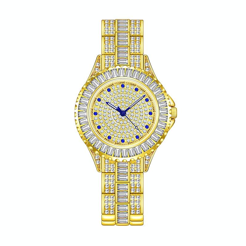 Diamond-Inlaid Women Chain Watch - Elegant Jewelry