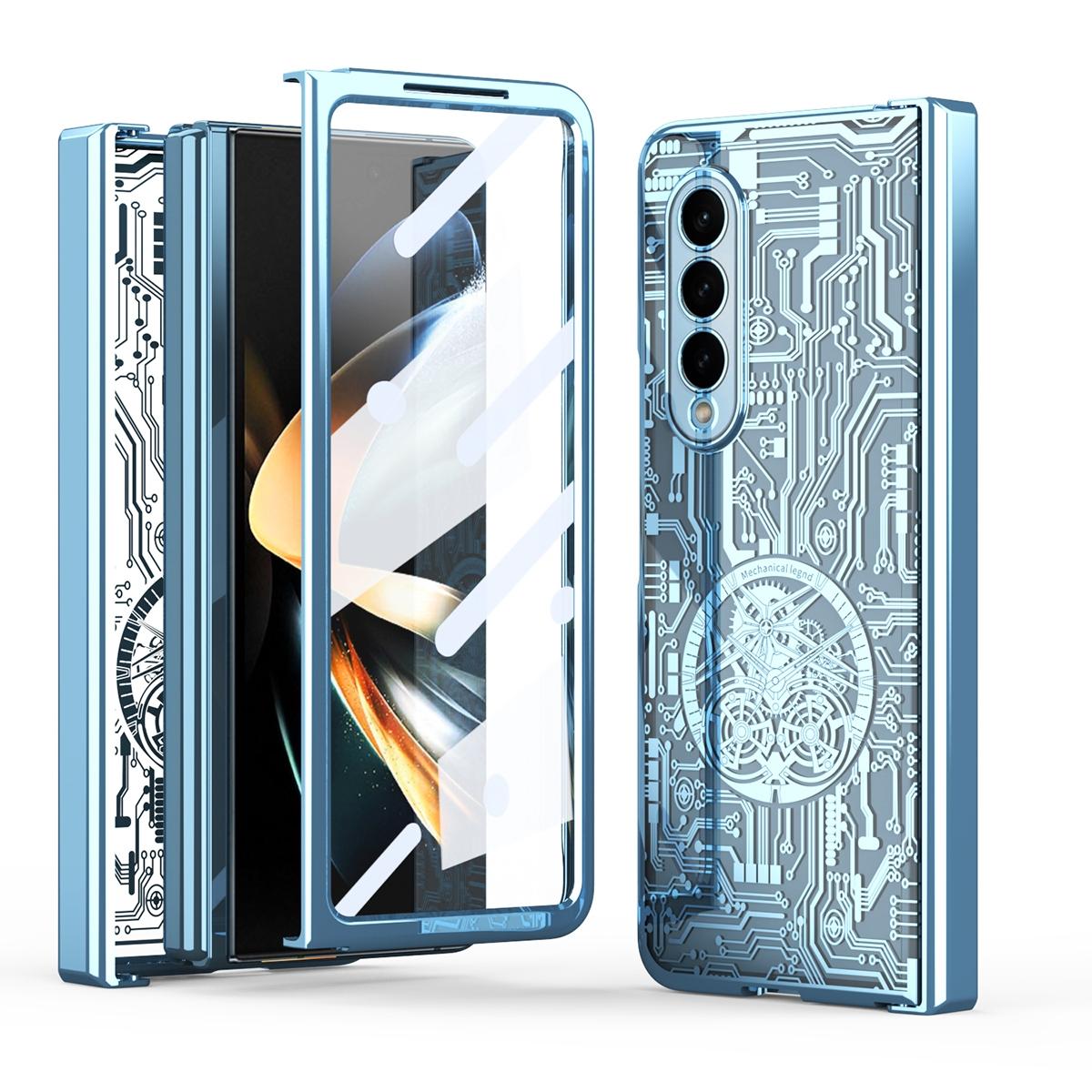 For Samsung Galaxy Z Fold4 5G Foldable Electroplated Phone Case - Mechanical Legend 4. - Rose Gold