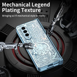 For Samsung Galaxy Z Fold4 5G Foldable Electroplated Phone Case - Mechanical Legend 4. - Rose Gold