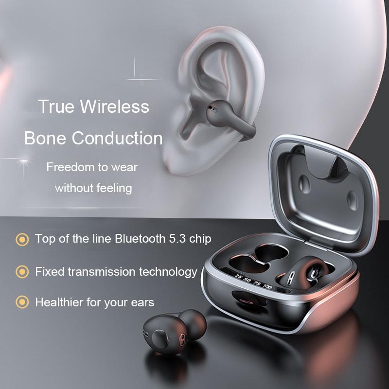 Wireless Bone Conduction Clip-on Bluetooth Headset - Noise Reduction - White