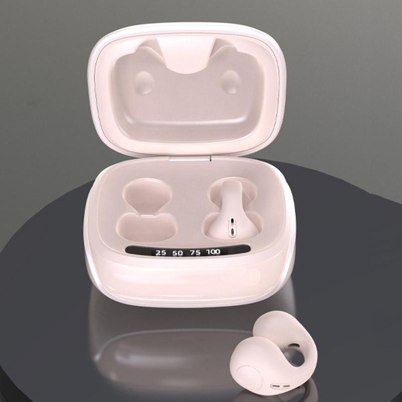 Wireless Bone Conduction Clip-on Bluetooth Headset - Noise Reduction - White