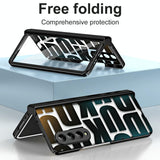 For Samsung Galaxy Z Fold4 5G Foldable Electroplated Phone Case With Hinge - Silver - Side View