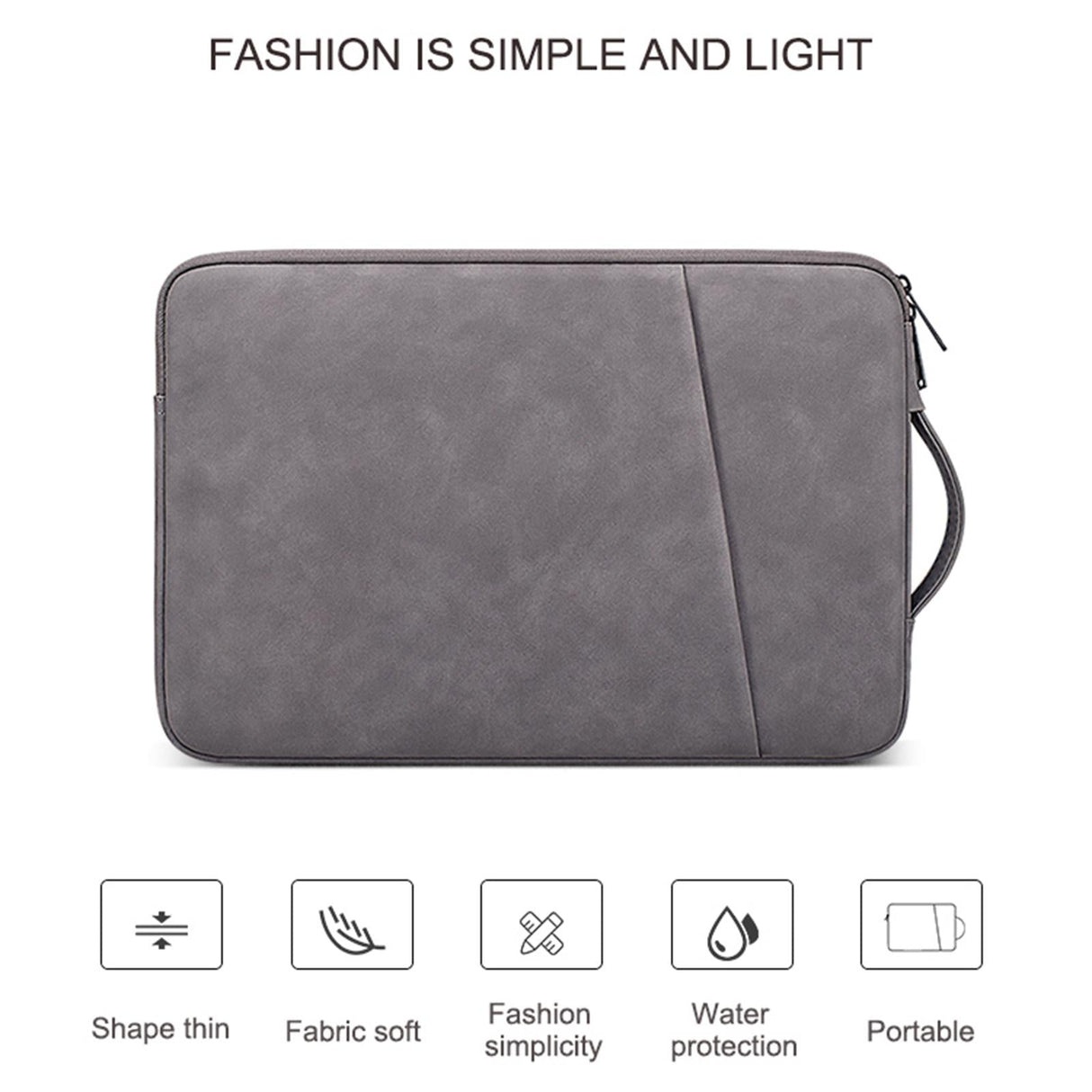 13.3 Inch Sheepskin Notebook Inner Bag - Natural - Pink