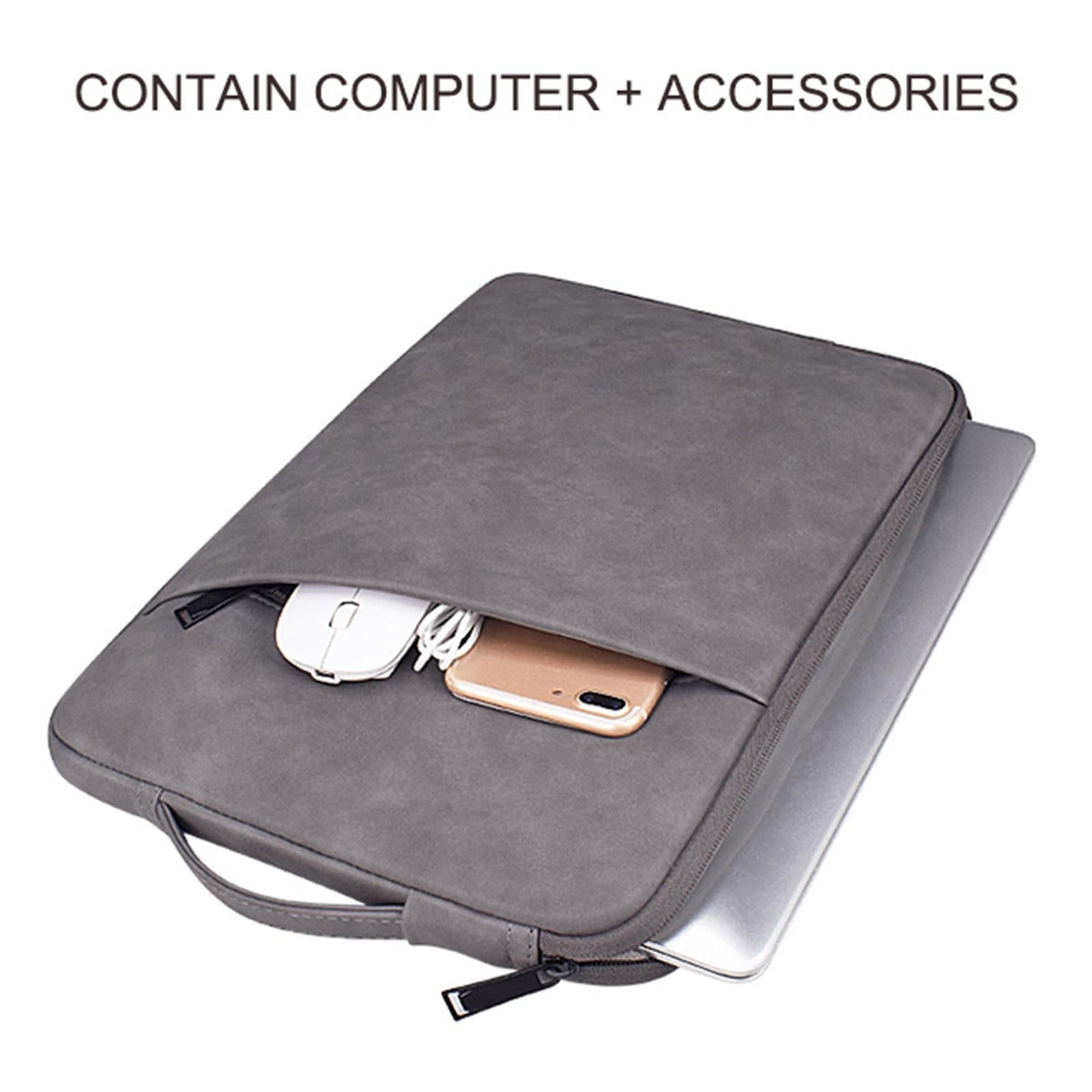 13.3 Inch Sheepskin Notebook Inner Bag - Natural - Pink