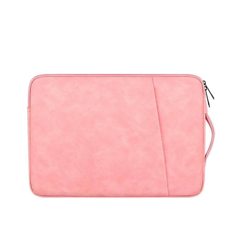 13.3 Inch Sheepskin Notebook Inner Bag - Natural - Pink