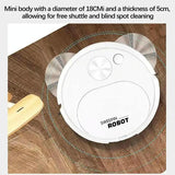 Smart Usb Charging Robot Vacuum for Family Cleaning - White - Side View
