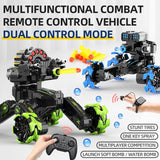 Remote Control Car with Soft Bomb - Four-wheel Battle Blooming Tire Spray - Green - Top-Down View